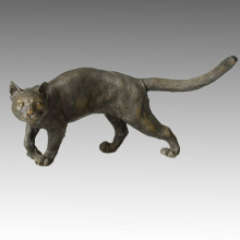 Animal Statue Cat Walking Bronze Sculpture, Milo Tpal-050